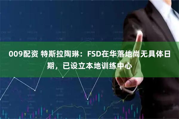 009配资 特斯拉陶琳：FSD在华落地尚无具体日期，已设立本地训练中心