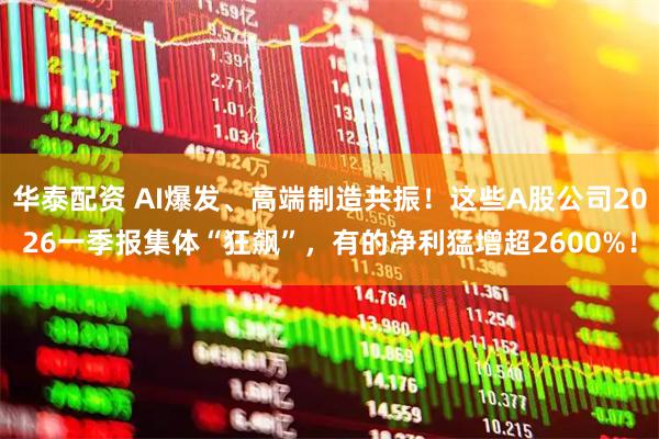 华泰配资 AI爆发、高端制造共振！这些A股公司2026一季报集体“狂飙”，有的净利猛增超2600%！